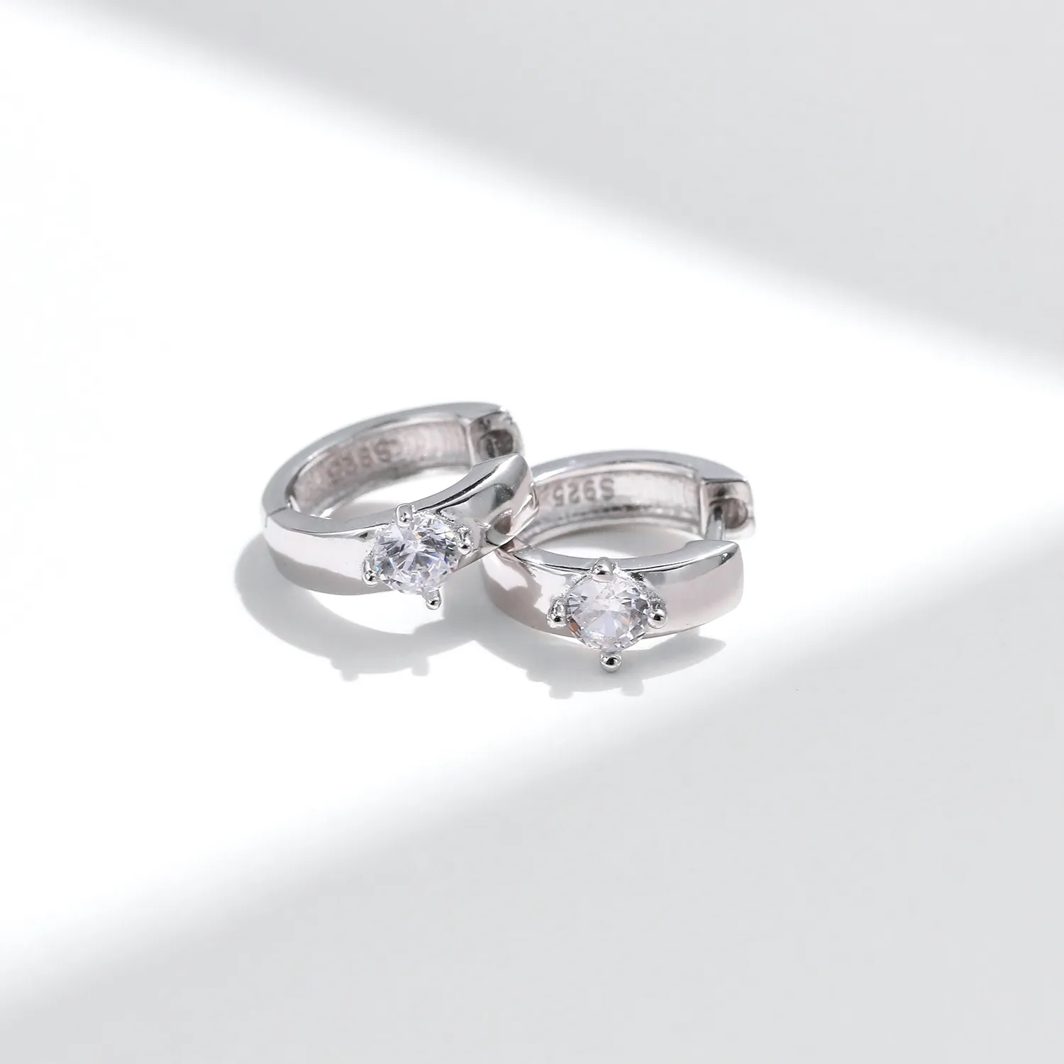 925 Sterling Silver Moissanite Hoop Earring 110100021 - image2
