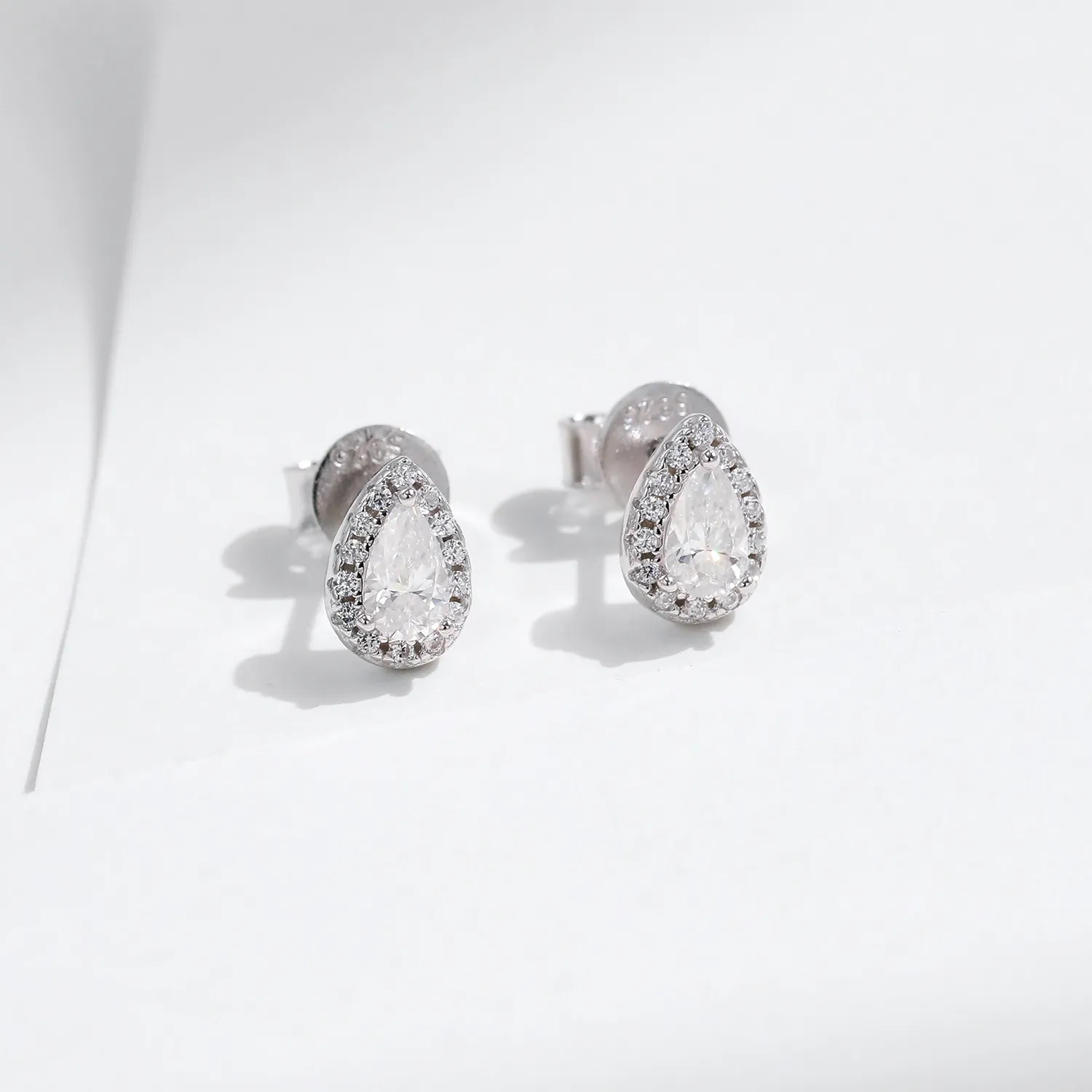S925 Waterdrop Moissanite Stud Earring 110100027 - image2