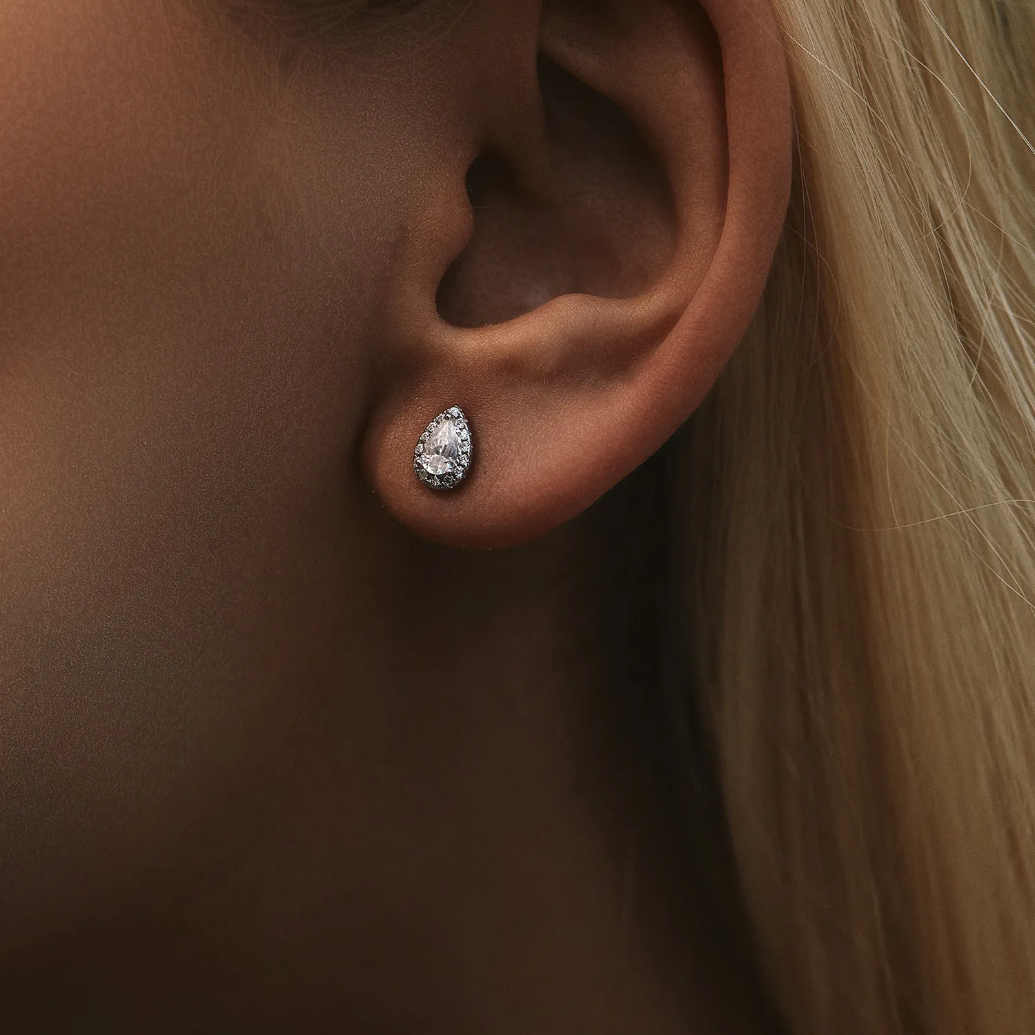 S925 Waterdrop Moissanite Stud Earring 110100027 - image1