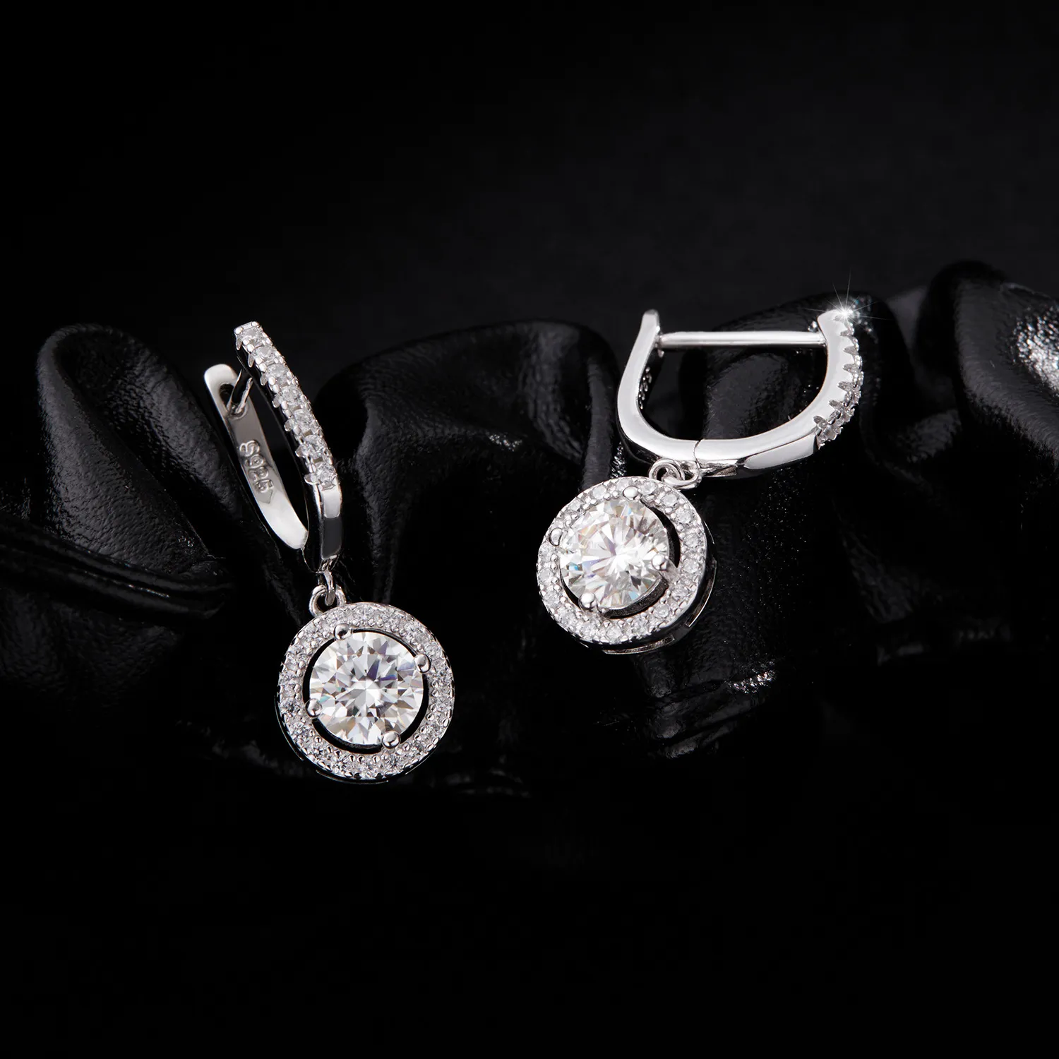S925 Moissanite Hoop Dangle Earring 110100029 - image2