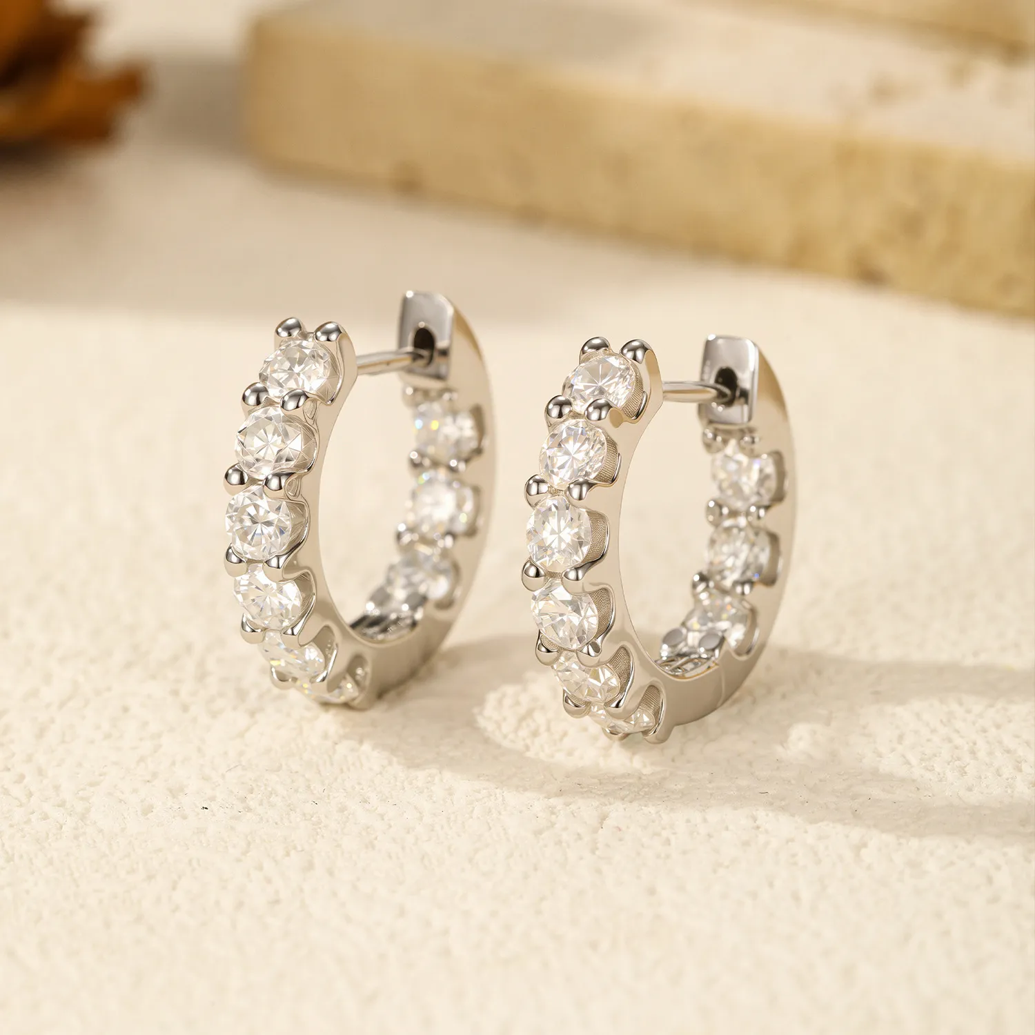 S925 Classical Moissanite Hoop Earring 110100031 - image2