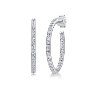Wholesale 925 Sterling Silver Moissanite Hoop Earring 110100039