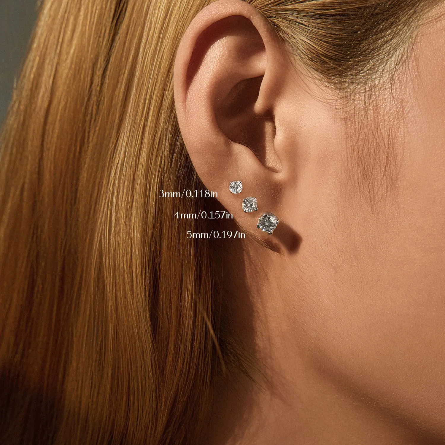 925 Sterling Silver Round Cut Solitaire Moissanite Earrings 110100048 - image1