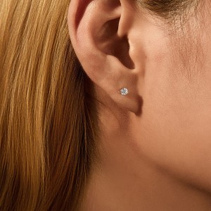 925 Sterling Silver Round Cut Solitaire Moissanite Earrings 110100048 925 Sterling Silver Round Cut Solitaire Moissanite Earrings 110100048