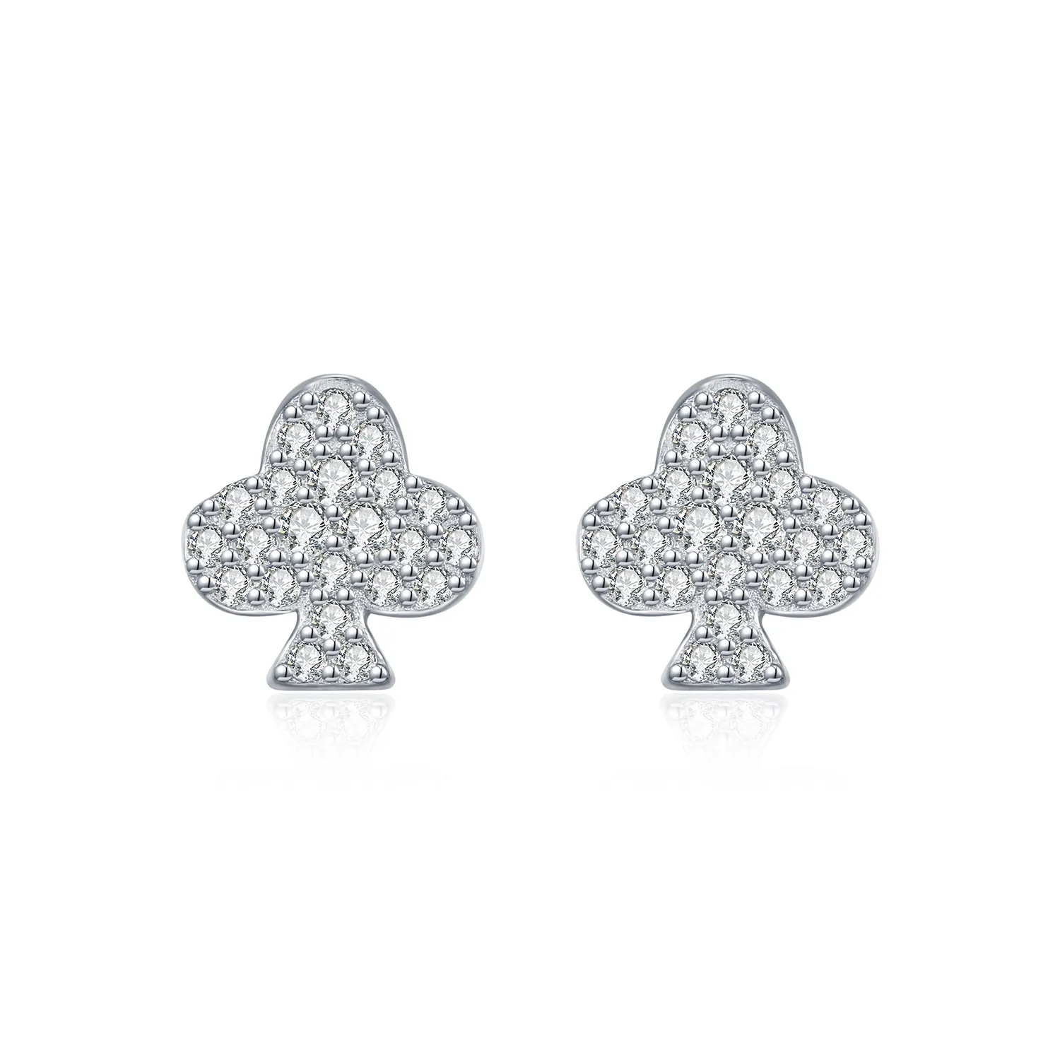 925 Sterling Silver Hip Hop Poker Flower Moissanite Stud Earrings 110100049 925 Sterling Silver Hip Hop Poker Flower Moissanite Stud Earrings 110100049
