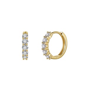 925 Sterling Silver 5-Stone Moissanite Hoop Earrings 110100069