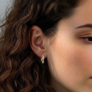 925 Sterling Silver Moissanite Mobius Twist Earrings 110100070