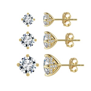 925 Sterling Silver Gallery Moissanite Stud Earrings 110100072