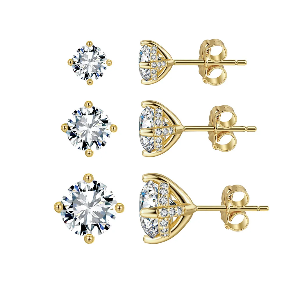 925 Sterling Silver Gallery Moissanite Stud Earrings 110100072