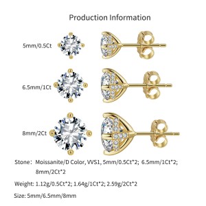 925 Sterling Silver Gallery Moissanite Stud Earrings 110100072