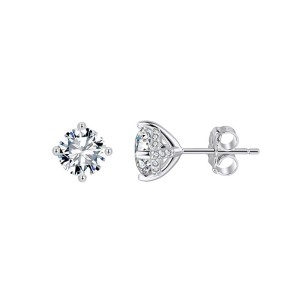925 Sterling Silver Gallery Moissanite Stud Earrings 110100072