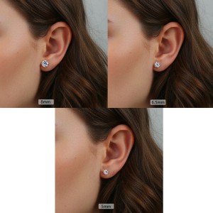 925 Sterling Silver Gallery Moissanite Stud Earrings 110100072