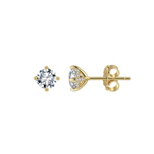 925 Sterling Silver Gallery Moissanite Stud Earrings 110100072