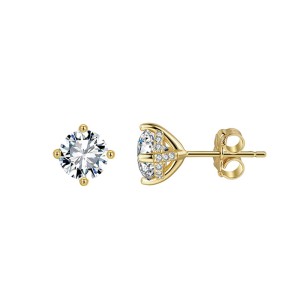 925 Sterling Silver Gallery Moissanite Stud Earrings 110100072