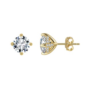 925 Sterling Silver Gallery Moissanite Stud Earrings 110100072