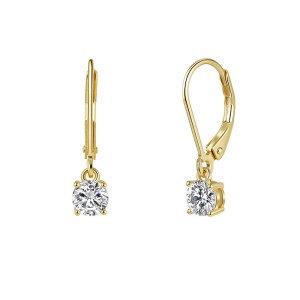 925 Sterling Silver Moissanite Leverback Drop Earrings 110100073