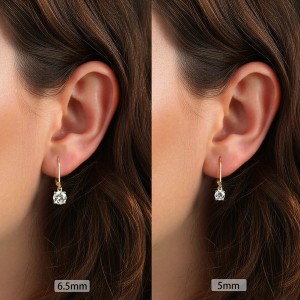 925 Sterling Silver Moissanite Leverback Drop Earrings 110100073