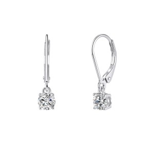 925 Sterling Silver Moissanite Leverback Drop Earrings 110100073