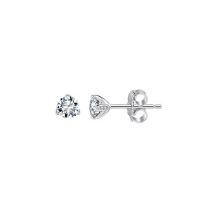 925 Sterling Silver Moissanite 3-Prong Stud Earrings 110100076