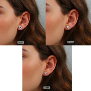 925 Sterling Silver Moissanite 3-Prong Stud Earrings 110100076