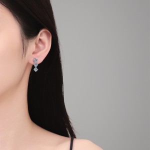 925 Silver 3-Stone 8A Zircon/Moissanite Linear Drop Earrings 110100084 925 Silver 3-Stone 8A Zircon/Moissanite Linear Drop Earrings 110100084