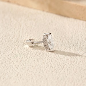 Wholesale 925 Sterling Silver Marquise Moissanite Beaded Cartilage Stud 110100086