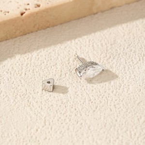 Wholesale 925 Sterling Silver Marquise Moissanite Beaded Cartilage Stud 110100086