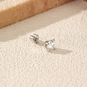 Wholesale 925 Sterling Silver 0.5ct Round Moissanite Cartilage Stud 110100087