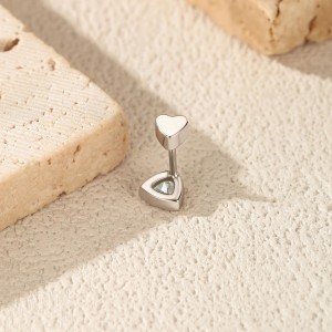 Wholesale 925 Sterling Silver Triangle Cut Moissanite Cartilage Stud 110100088