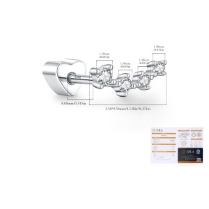 Wholesale 925 Sterling Silver Moissanite Curved Climber Cartilage Stud 110100089 Wholesale 925 Sterling Silver Moissanite Curved Climber Cartilage Stud 110100089