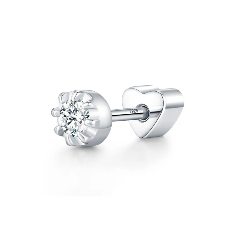 Wholesale 925 Sterling Silver Round Moissanite Cartilage Stud110100090