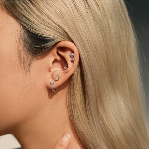 Wholesale 925 Sterling Silver Round Moissanite Cartilage Stud110100090