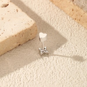 Wholesale 925 Sterling Silver Moissanite Four-Leaf Clover Cartilage Stud 110100092