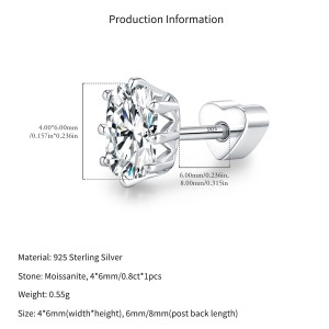 Wholesale 925 Sterling Silver Round Moissanite Crown Cartilage Stud 110100093 Wholesale 925 Sterling Silver Round Moissanite Crown Cartilage Stud 110100093