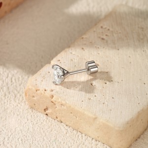 Wholesale 925 Sterling Silver Round Moissanite Cartilage Stud 110100095 Wholesale 925 Sterling Silver Round Moissanite Cartilage Stud 110100095