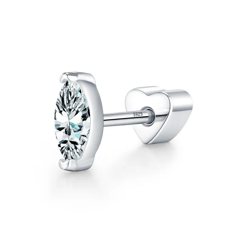 Wholesale 925 Sterling Silver Marquise Cut Moissanite Cartilage Stud 110100096