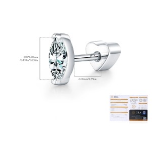 Wholesale 925 Sterling Silver Marquise Cut Moissanite Cartilage Stud 110100096