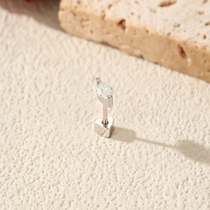Wholesale 925 Sterling Silver Marquise Cut Moissanite Cartilage Stud 110100096