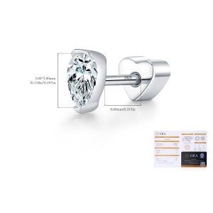 Wholesale 925 Sterling Silver Pear Cut Moissanite Cartilage Stud 110100097