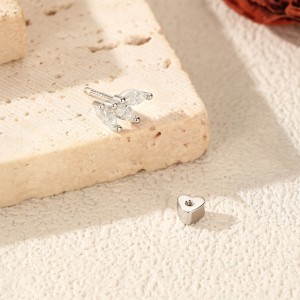 Wholesale 925 Sterling Silver Marquise Moissanite Cluster Cartilage Stud 110100098