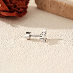 Wholesale 925 Sterling Silver Marquise Moissanite Cluster Cartilage Stud 110100098