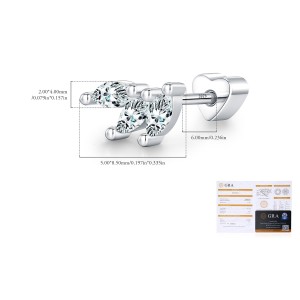 Wholesale 925 Sterling Silver Marquise Moissanite Cluster Cartilage Stud 110100098
