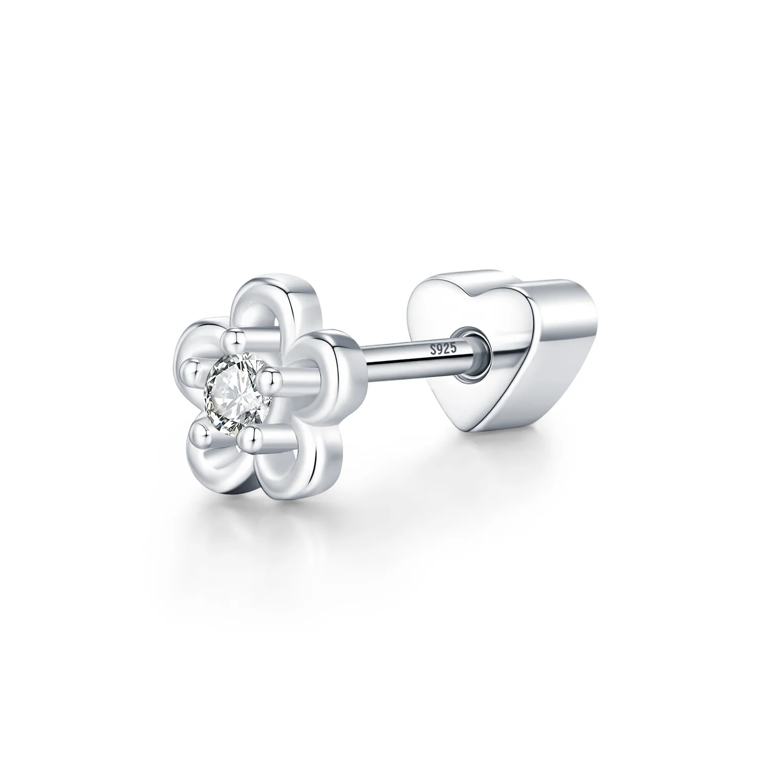 Wholesale 925 Sterling Silver Moissanite Flower Cartilage Stud 110100099