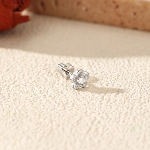 Wholesale 925 Sterling Silver Moissanite Flower Cartilage Stud 110100099