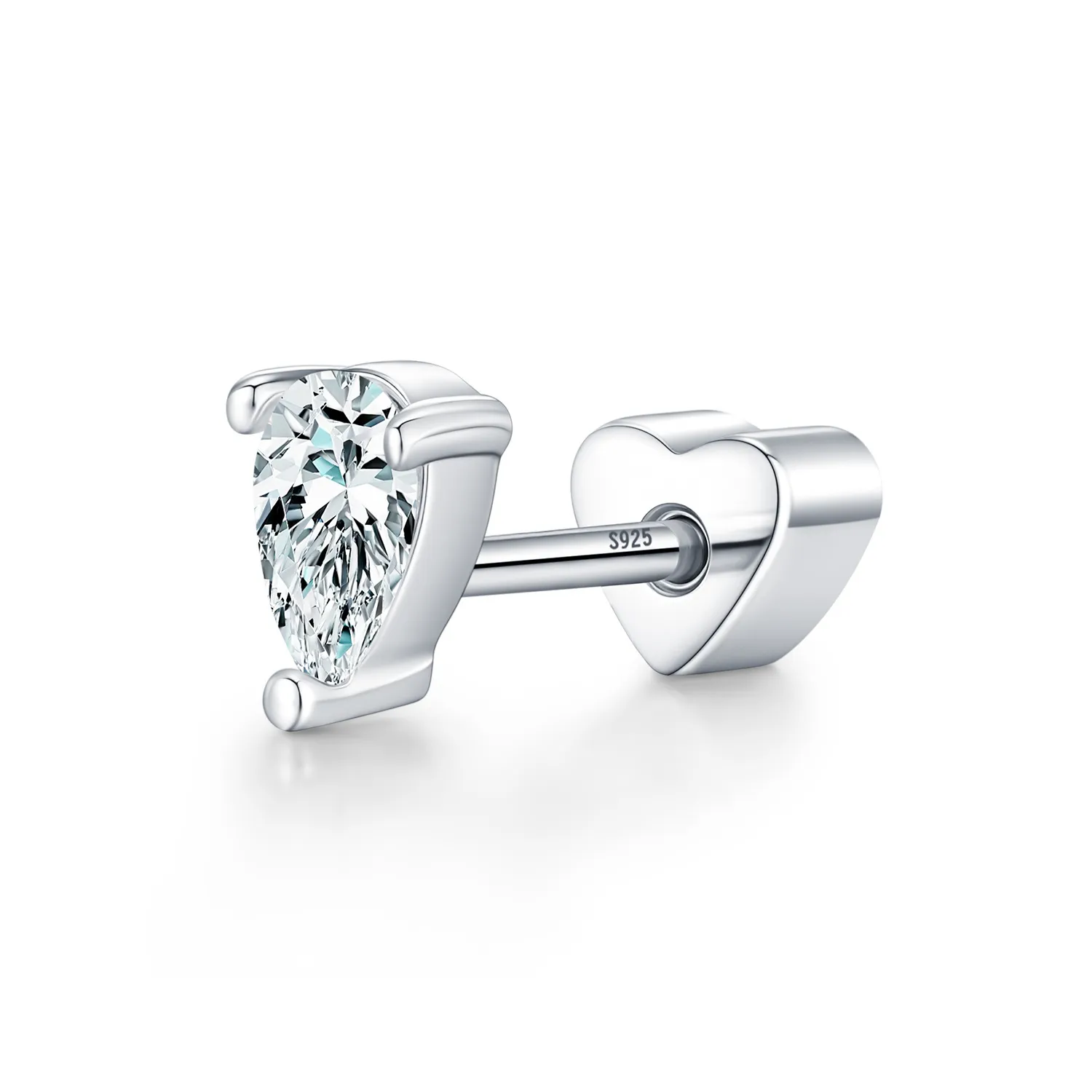 Wholesale 925 Sterling Silver Pear Cut Moissanite Cartilage Stud 110100100 Wholesale 925 Sterling Silver Pear Cut Moissanite Cartilage Stud 110100100
