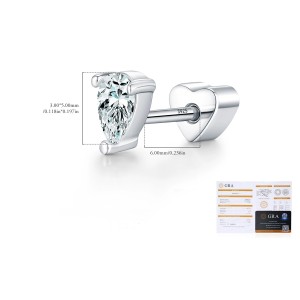 Wholesale 925 Sterling Silver Pear Cut Moissanite Cartilage Stud 110100100 Wholesale 925 Sterling Silver Pear Cut Moissanite Cartilage Stud 110100100