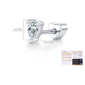 Wholesale 925 Sterling Silver Pear Cut Moissanite Cartilage Stud 110100100 Wholesale 925 Sterling Silver Pear Cut Moissanite Cartilage Stud 110100100