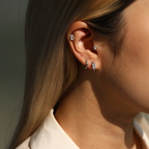 Wholesale 925 Sterling Silver Kite Cut Moissanite Cartilage Stud 110100101 Wholesale 925 Sterling Silver Kite Cut Moissanite Cartilage Stud 110100101