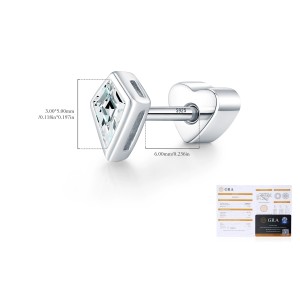 Wholesale 925 Sterling Silver Kite Cut Moissanite Cartilage Stud 110100101 Wholesale 925 Sterling Silver Kite Cut Moissanite Cartilage Stud 110100101