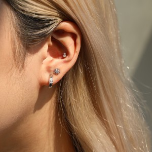 Wholesale 925 Sterling Silver Two-Stone Moissanite Cartilage Stud 110100102 Wholesale 925 Sterling Silver Two-Stone Moissanite Cartilage Stud 110100102